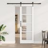 vidaXL Puerta Corredera 73,5 x 211 cm Madera de pino maciza y vidrio