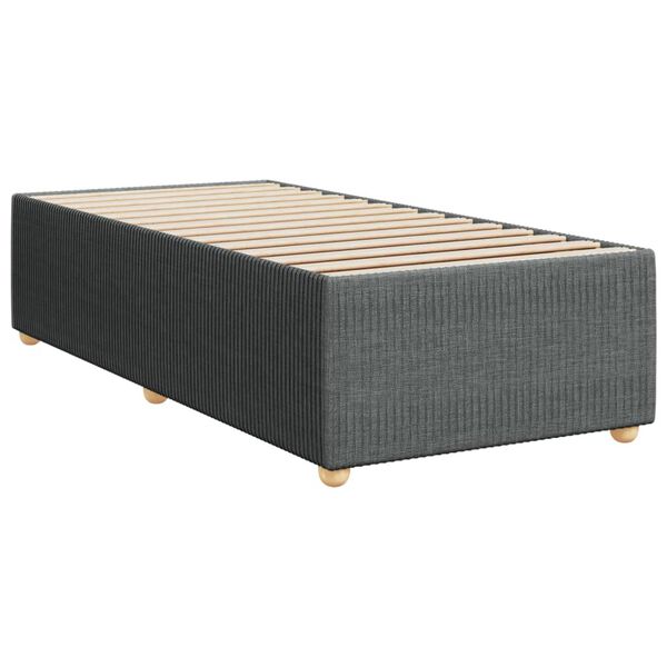 vidaXL Estructura de cama individual tela gris oscuro