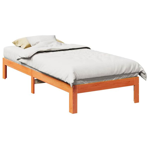vidaXL Estructura de cama sin colch&oacute;n madera de pino marr&oacute;n 90x200 cm