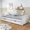 vidaXL Sof&aacute; cama con 2 cajones madera maciza pino blanca IRUN 90x200cm