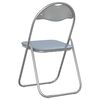 vidaXL Silla Plegable 2 pcs Gris 48 x 43,5 x 81 cm Cuero sint&eacute;tico