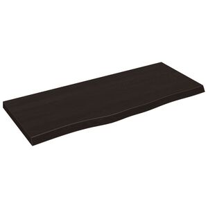 vidaXL Estante pared madera roble tratada marr&oacute;n oscuro 100x40x(2-4)cm