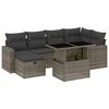 vidaXL Set de sof&aacute;s de jard&iacute;n 7 pzas con cojines rat&aacute;n sint&eacute;tico gris
