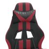 vidaXL Silla gaming con reposapi&eacute;s cuero sint&eacute;tico negro rojo tinto