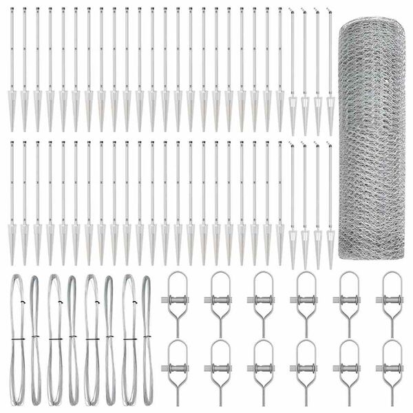 vidaXL Poste de Valla Plateado 100 x 1,2 m (malla de 25 mm) Acero