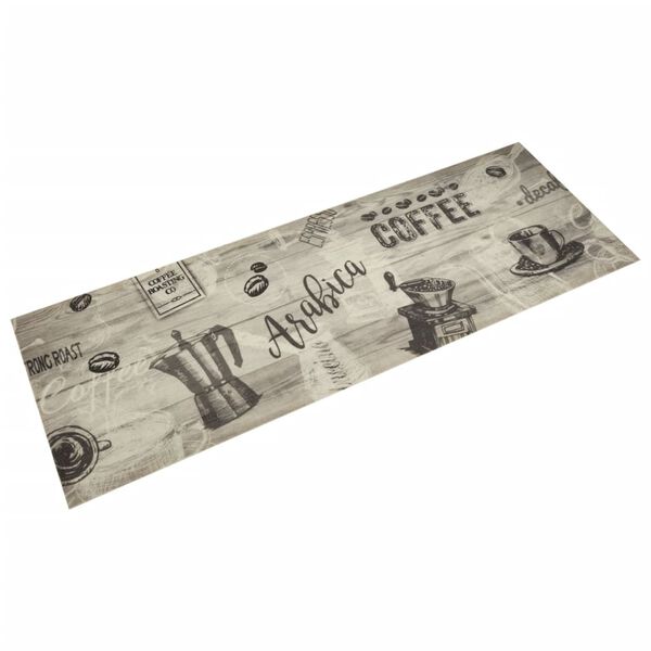 vidaXL Alfombra de cocina lavable terciopelo gris caf&eacute; 60x180 cm