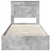 vidaXL Cama con almacenamiento con cabecera Gris Concreto 90 x 200 cm