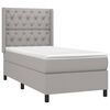 vidaXL Cama box spring con colch&oacute;n tela gris claro 80x200 cm