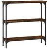 vidaXL Mesa consola madera de ingenier&iacute;a roble ahumado 75x22,5x75 cm