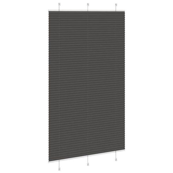 vidaXL Estor Plisado negro 120x200 cm Tela Ancho 119,4 cm Poli&eacute;ster