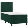 vidaXL Cama box spring colch&oacute;n y LED terciopelo verde oscuro 90x200 cm