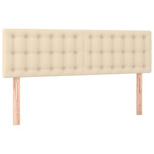 vidaXL Cabeceros tela crema 144x5x78/88 cm