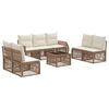 vidaXL Conjunto de sof&aacute;s de jard&iacute;n 8 pcs Beige y blanco crema