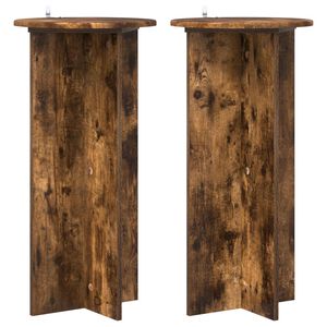 vidaXL Soporte de plantas 2 pcs Roble Ahumado 40 x 40 x 80 cm