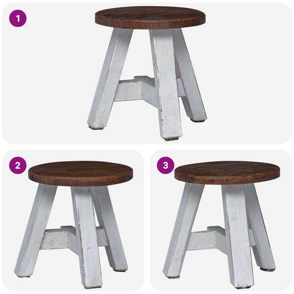 vidaXL Taburete Natural 22 x 22 x 24 cm Madera de Caoba