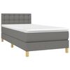 vidaXL Cama box spring con colch&oacute;n y LED tela gris oscuro 80x200 cm