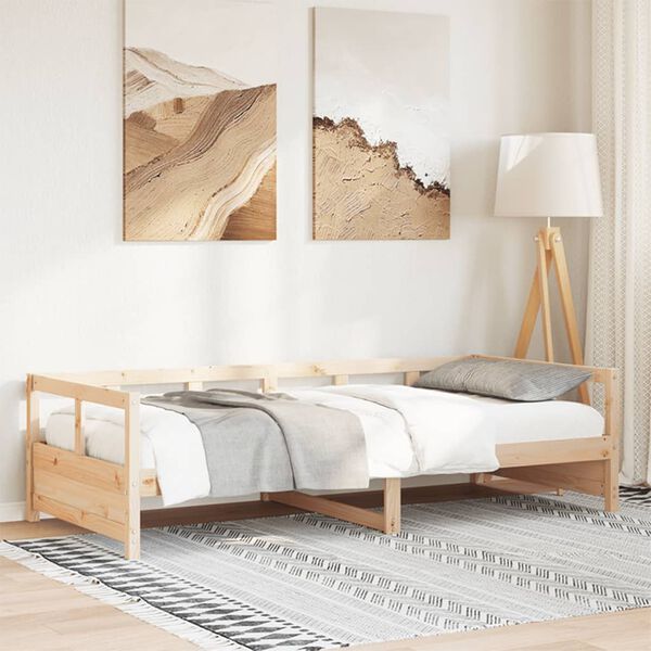 vidaXL Sof&aacute; cama madera maciza de pino blanco 90x200 cm