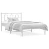 vidaXL Estructura cama sin colch&oacute;n con cabecero metal blanco 107x203cm