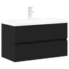 vidaXL Gabinete de Lavabo para Ba&ntilde;o Roble Negro 80 x 39 x 62 cm