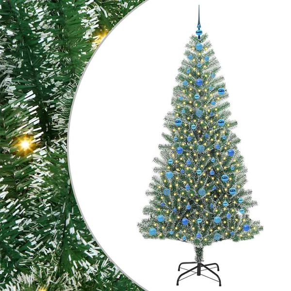 vidaXL &Aacute;rbol de Navidad Artificial Nevado con Luz LED Verde y 210 cm