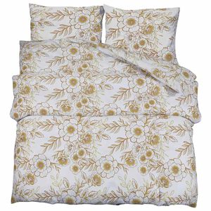 vidaXL Juego de funda n&oacute;rdica algod&oacute;n blanco y marr&oacute;n 200x200 cm