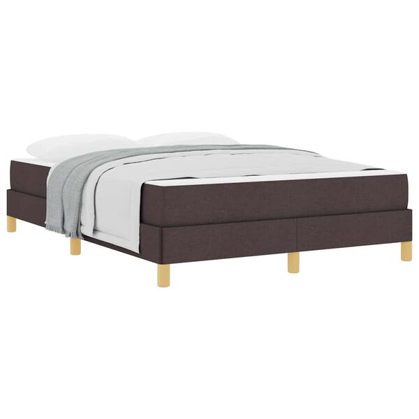 vidaXL Cama tipo Box Spring Marr&oacute;n Oscuro 140 x 190 cm tela