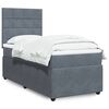 vidaXL Cama box spring con colch&oacute;n terciopelo gris oscuro 90x200 cm
