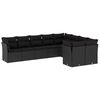 vidaXL Set de sof&aacute;s de jard&iacute;n 8 piezas y cojines rat&aacute;n sint&eacute;tico negro