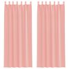 vidaXL Cortinas de gasa con bolsillos para varillas 2 uds. rosa