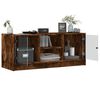 vidaXL Mueble de TV con puertas de vidrio roble ahumado 102x37x42 cm