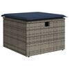 vidaXL Taburete de Jard&iacute;n Gris 55 x 55 x 37 cm rat&aacute;n sint&eacute;tico