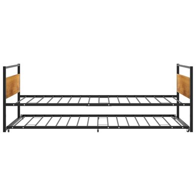 vidaXL Estructura de cama extraíble metal negro 90x200 cm