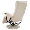 vidaXL Sillón de masaje reclinable de TV cuero sintético blanco crema
