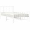 vidaXL Estructura cama sin colch&oacute;n con estribo metal blanco 100x190 cm