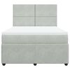vidaXL Cama box spring con colch&oacute;n terciopelo gris claro 140x200 cm