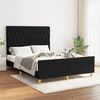 vidaXL Cama sin colch&oacute;n tela negro 140x190 cm