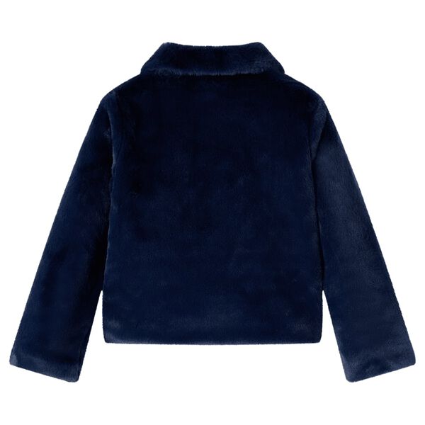 Chaqueta infantil de cuero sintético azul marino 140