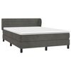 vidaXL Cama box spring con colch&oacute;n terciopelo gris oscuro 140x200 cm