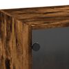 vidaXL Mueble de pared puertas de vidrio roble ahumado 35x37x100 cm