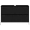 vidaXL Mueble de ba&ntilde;o con lavabo y cajones roble negro 90x34,5x60 cm
