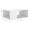 vidaXL Mesa de centro madera contrachapada blanco 90x67x33 cm
