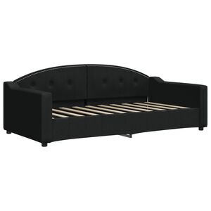 vidaXL Sof&aacute; cama sin colch&oacute;n tela negro 90x190 cm