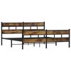 vidaXL Estructura de cama sin colch&oacute;n metal roble ahumado 183x213 cm