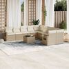 vidaXL Set de sofás de jardín 11pzas con cojines ratán sintético beige