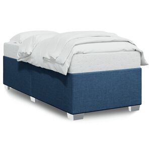 vidaXL Estructura de cama sin colch&oacute;n tela azul 90x190 cm