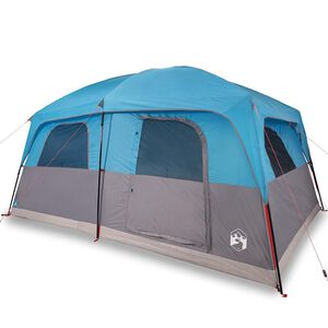 vidaXL Tienda de campa&ntilde;a familiar para 8 personas impermeable azul
