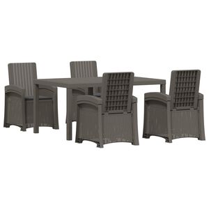 vidaXL Conjunto de Comedor de Jard&iacute;n 5 uds. Gris Claro y Antracita PP