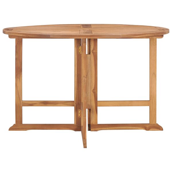 vidaXL Mesa de comedor de jardín plegable teca maciza Ø110x75 cm