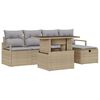 vidaXL Conjunto de sof&aacute; de jard&iacute;n 6 uds. Beige rat&aacute;n sint&eacute;tico