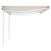 vidaXL Toldo autom&aacute;tico con LED sensor de viento crema 6x3 m